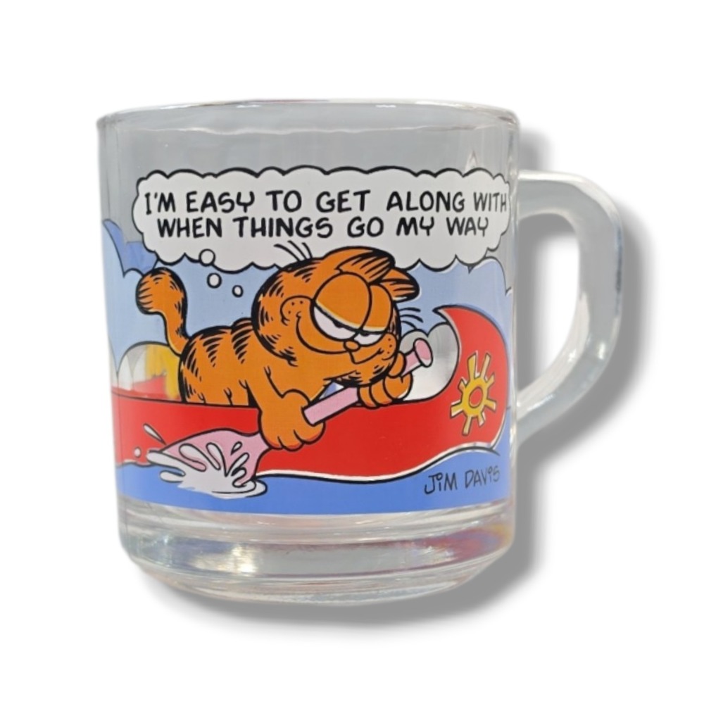 Vintage 1978 Garfield Glass Mugs from McDonalds with Odie